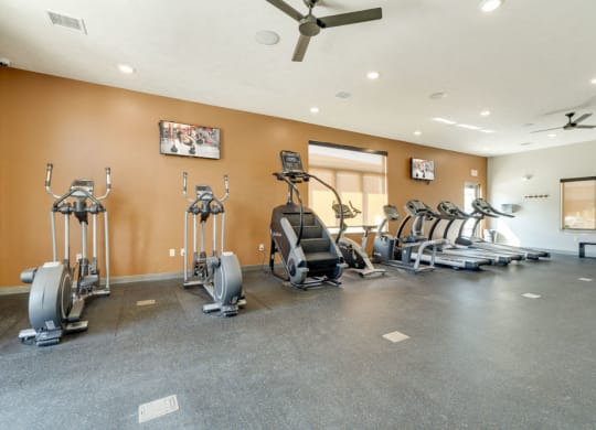 Large fitness center at new west clubhouse at North Pointe Villas luxury apartments near 14th and Fletcher