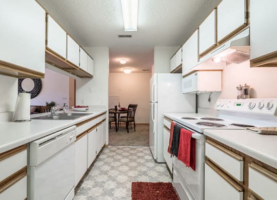 bright kitchen with lots of cabinets at The Northbrook Apartment Homes, Lincoln, NE