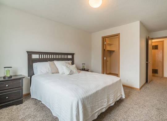 Bedroom with walk-in closet at The Northbrook Apartment Homes, Lincoln, NE