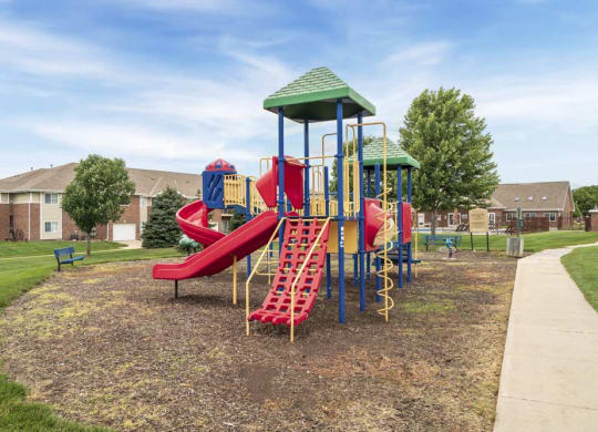 Outdoor playground for children at The Northbrook Apartments in Lincoln, NE