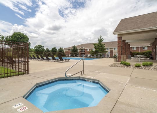 Outdoor spa hot tub at The Northbrook Apartments in Lincoln, NE