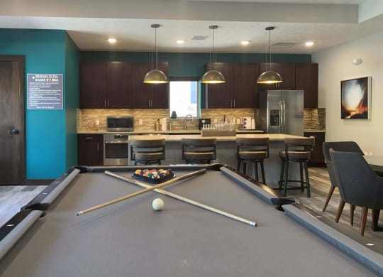 pool table in the North pointe villas clubhouse