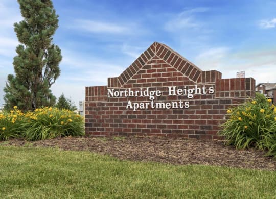 Northridge Heights Apartments sign at entrance of community