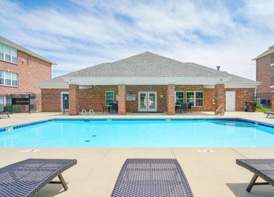 Swimming pool with view of community clubhouse