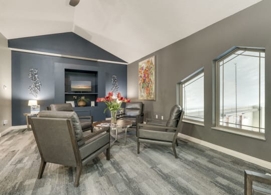 Leasing lounge in the clubhouse at Southwind Villas in southwest Omaha in La Vista, NE, 68128