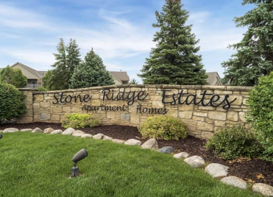 Signage near the entrance of Stone Ridge Estates