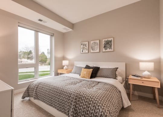 Interiors- Bedroom with natural light at The Preserve at Normandale Lake