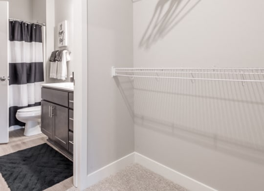 Interiors-Large walk-in closet with shelving at The Preserve at Normandale Lake