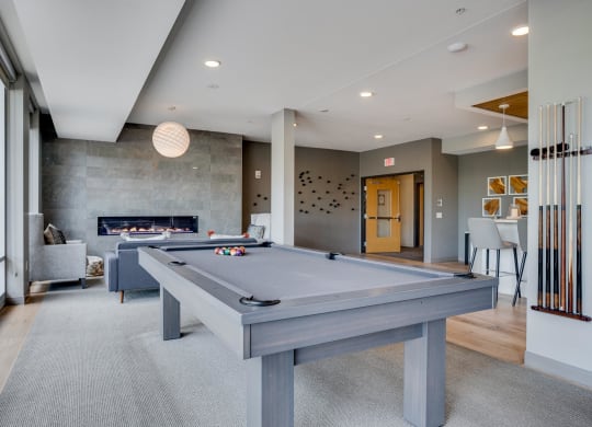 The Club Room features a pool table, big screen TV, and a gourmet kitchen