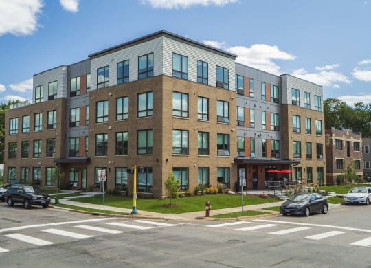 Exterior of The Central apartments near uptown and downtown Minneapolis MN 55408