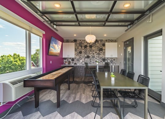 Rooftop community room at The Central apartments near downtown Minneapolis MN 55408