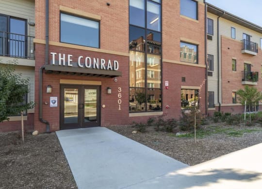 Entrance at The Conrad near UNMC in the Blackstone District Omaha NE 68105