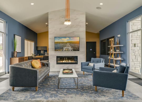 Spacious and modern clubhouse at The Flats at Shadow Creek new luxury apartments in east Lincoln NE 68520
