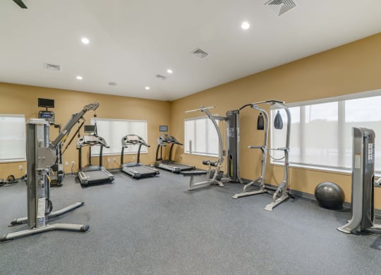 Fitness center with great equipment at The Flats at Shadow Creek new luxury apartments in east Lincoln NE 68520