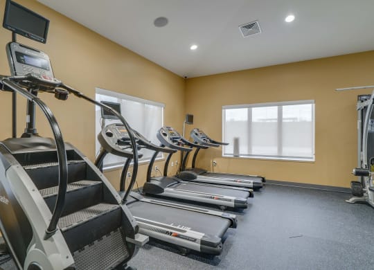 Fitness center at The Flats at Shadow Creek new luxury apartments in east Lincoln NE 68520