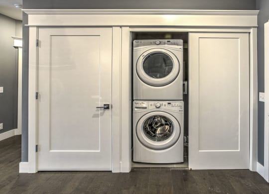 Washer and dryer available in unit at The Helen