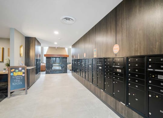 The resident mailboxes next to the front leasing office