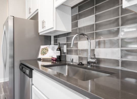 Interiors- Design A-White cabinets and dark countertops-The Preserve at Normandale Lake