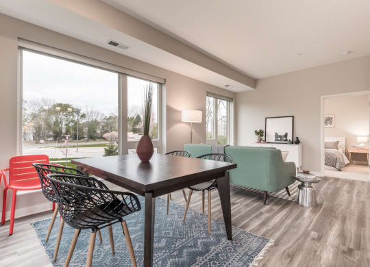 Interiors- Living room view with natural lighting at The Preserve at Normandale Lake