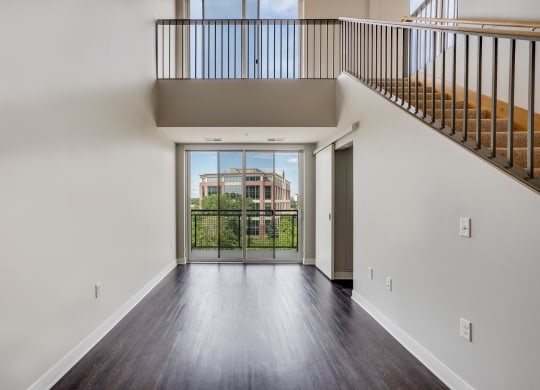 Large windows providing natural light in the living space at The Preserve at Normandale Lake