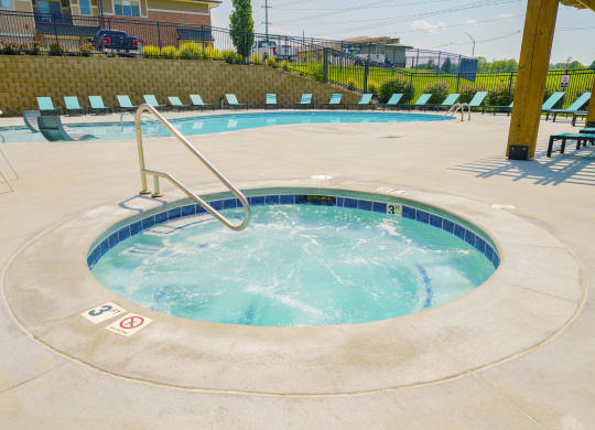relaxing in-ground hot tub