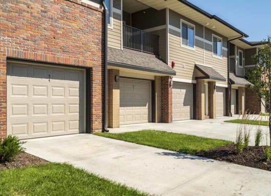 Attached garages at The Villas at Mahoney Park