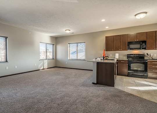 Apartments with abundant natural light at the Villas at Wilderness Ridge in Lincoln Nebraska