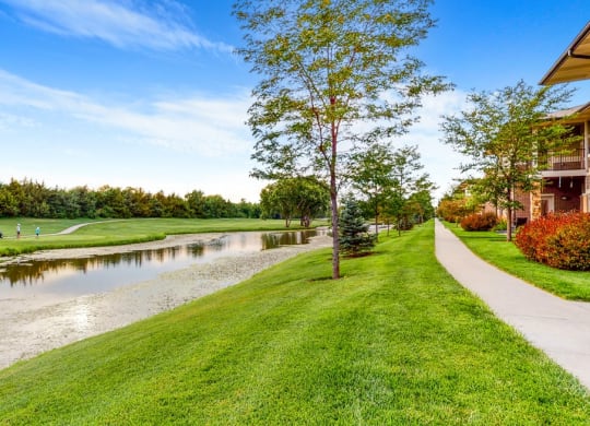 Golf course and water feature views are available to some of our beautiful floor plans at The Villas at Wilderness Ridge luxury apartments in southwest Lincoln NE 68512