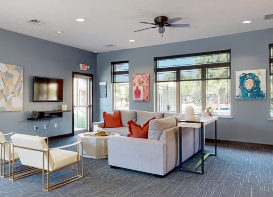 Clubhouse lounge at The Villas at Wilderness Ridge in Lincoln Nebraska