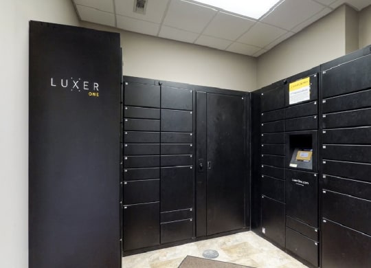 Luxer package locker system in the clubhouse at The Northbrook Apartments