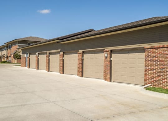 Rentable detached garages at Villas of Omaha in northwest Omaha NE 68116