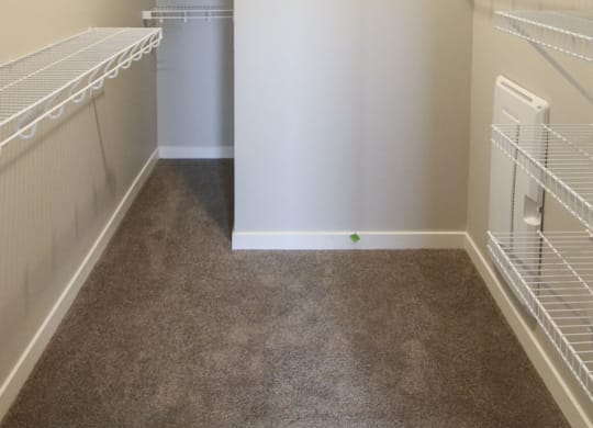 Large walk-in closet at WH Flats new luxury apartments in south Lincoln NE 68516