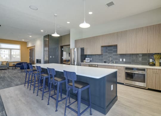 Kitchen for residents at WH Flats luxury apartments in south Lincoln NE