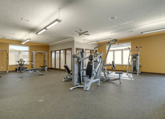 WH Flats luxury apartments' workout gym in south Lincoln NE