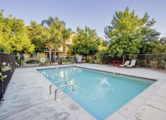 the pool at the preserve apartments at Dronfield Astoria, Sylmar, CA