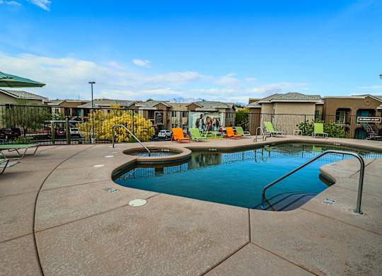 Pool, Spa, Clubhouse, Pool Deck, Patio, Chairs, Picnic