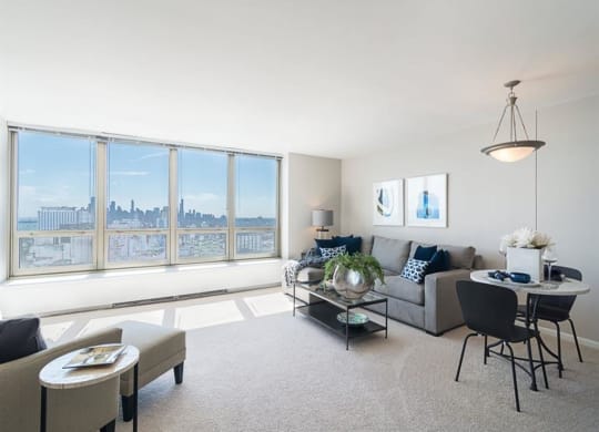 One Bedroom Living Room with downtown views