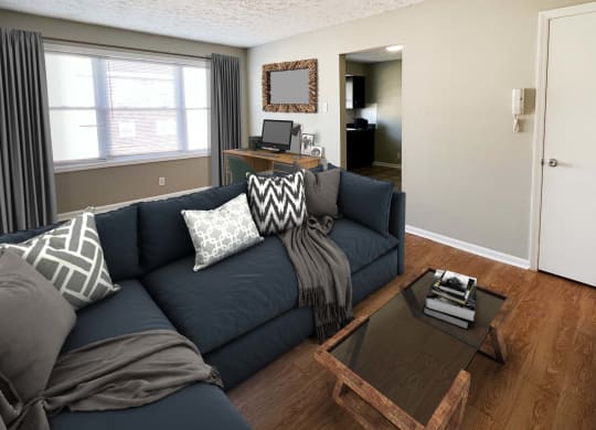 Living room couch at Park Place, Richmond, Kentucky