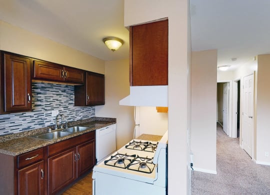 Wooden cabinets at Sharondale Woods Apartments, Cincinnati, 45241