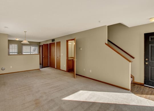 Townhome Living Room at Brookfield Village Apartments, Ohio, 43123