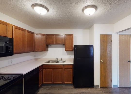 Kitchen with ceiling lights at Quail Meadow Apartments, Cincinnati, 45240