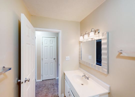 Bathroom lights at Sharondale Woods Apartments, Cincinnati