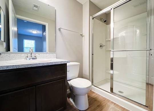 Bathroom with a Shower at Hebron Station Apartments, Hebron, KY