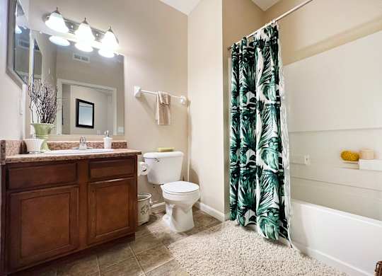 the preserve at ballantyne commons bathroom with shower toilet and sink