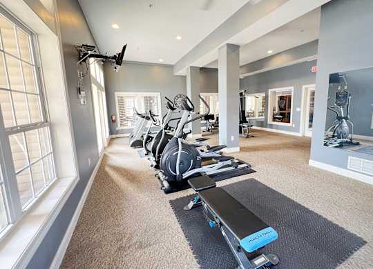 the gym at the preserve at danbury apartments at The Residences at Liberty Crossing, Columbus, Ohio