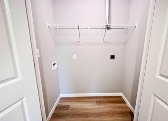 White Closet with a Shelf at Hebron Station Apartments, Hebron, KY, 41048