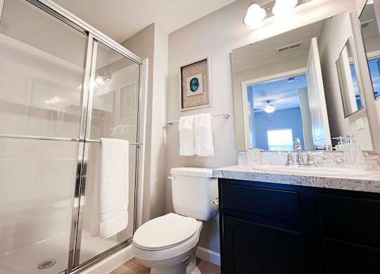 Bathroom with a Shower at Hebron Station Apartments, Kentucky