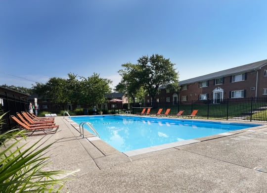 our apartments have a swimming pool in front of our building at Sharondale Woods Apartments, Cincinnati, 45241