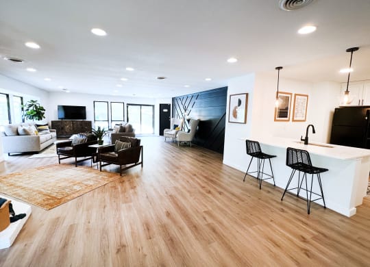 a living room with hardwood floors at Indian Lookout Apartments, Ohio