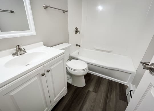 a bathroom with a sink toilet and a bath tub at Crown Court Apartments, Florence, 41042